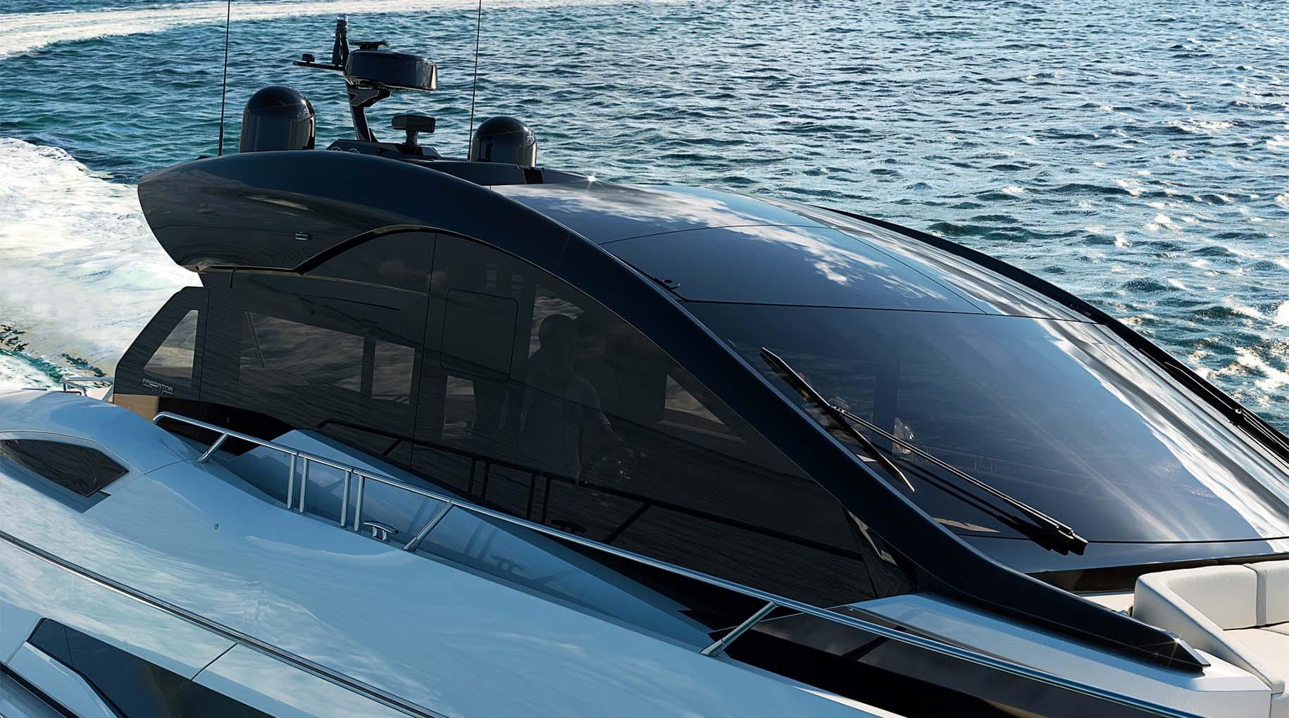 Sunseeker Predator 55 curved silhouette Sunseeker Predator 55 curved silhouette