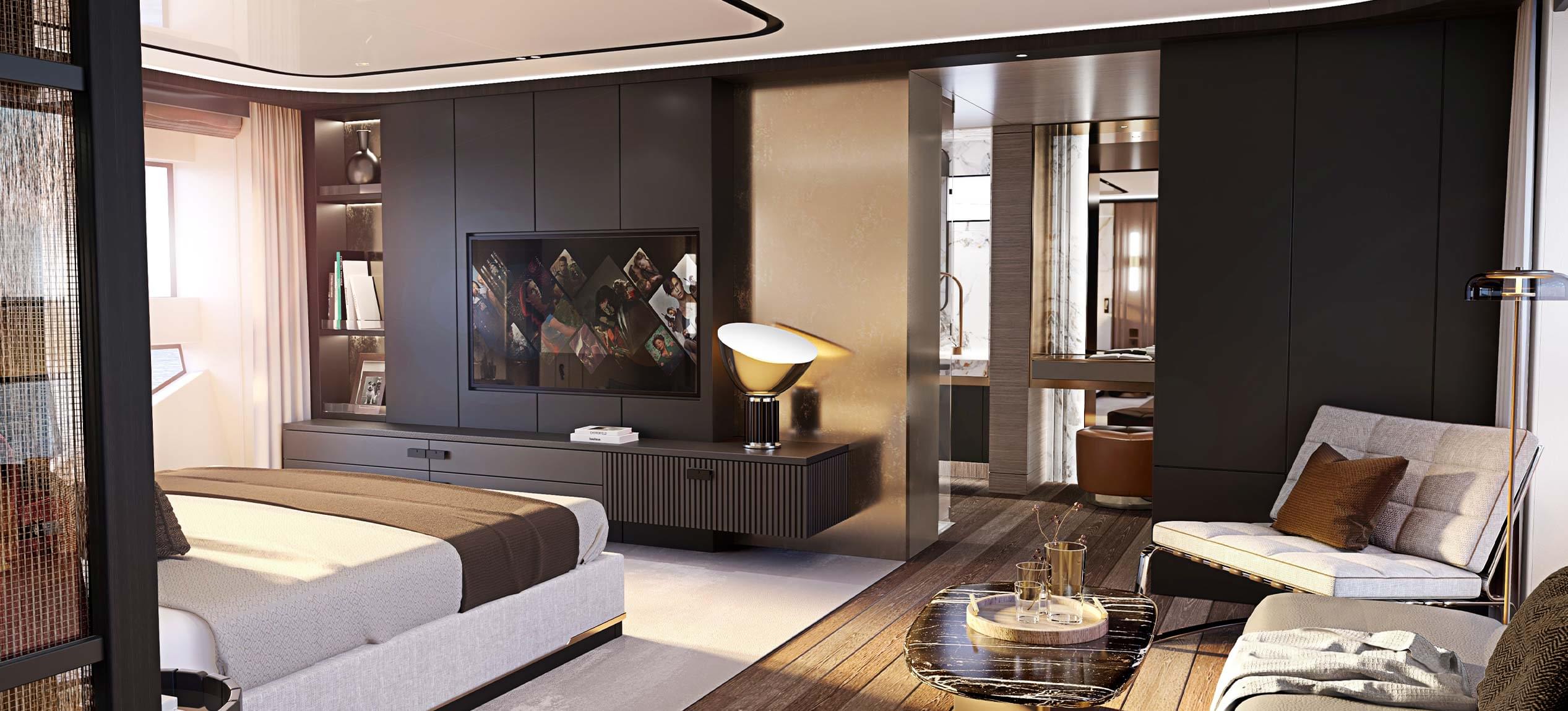 Sunseeker 120 Yacht owner's cabin