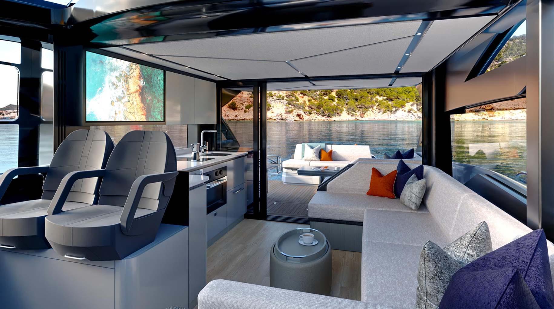 Sunseeker Predator 55 main deck Sunseeker Predator 55 main deck