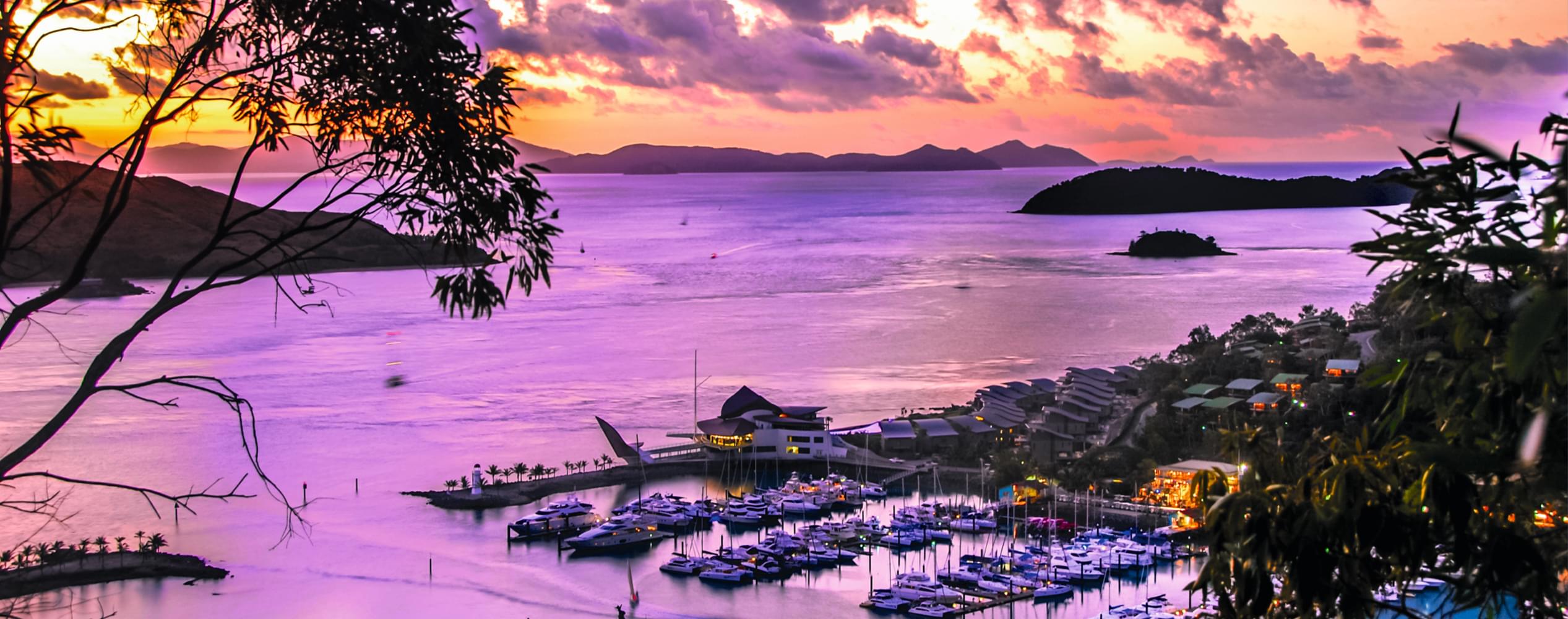 seaside town at sunset seaside town at sunset