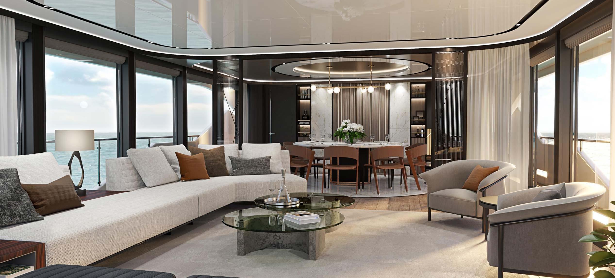 Sunseeker 120 Yacht main deck saloon