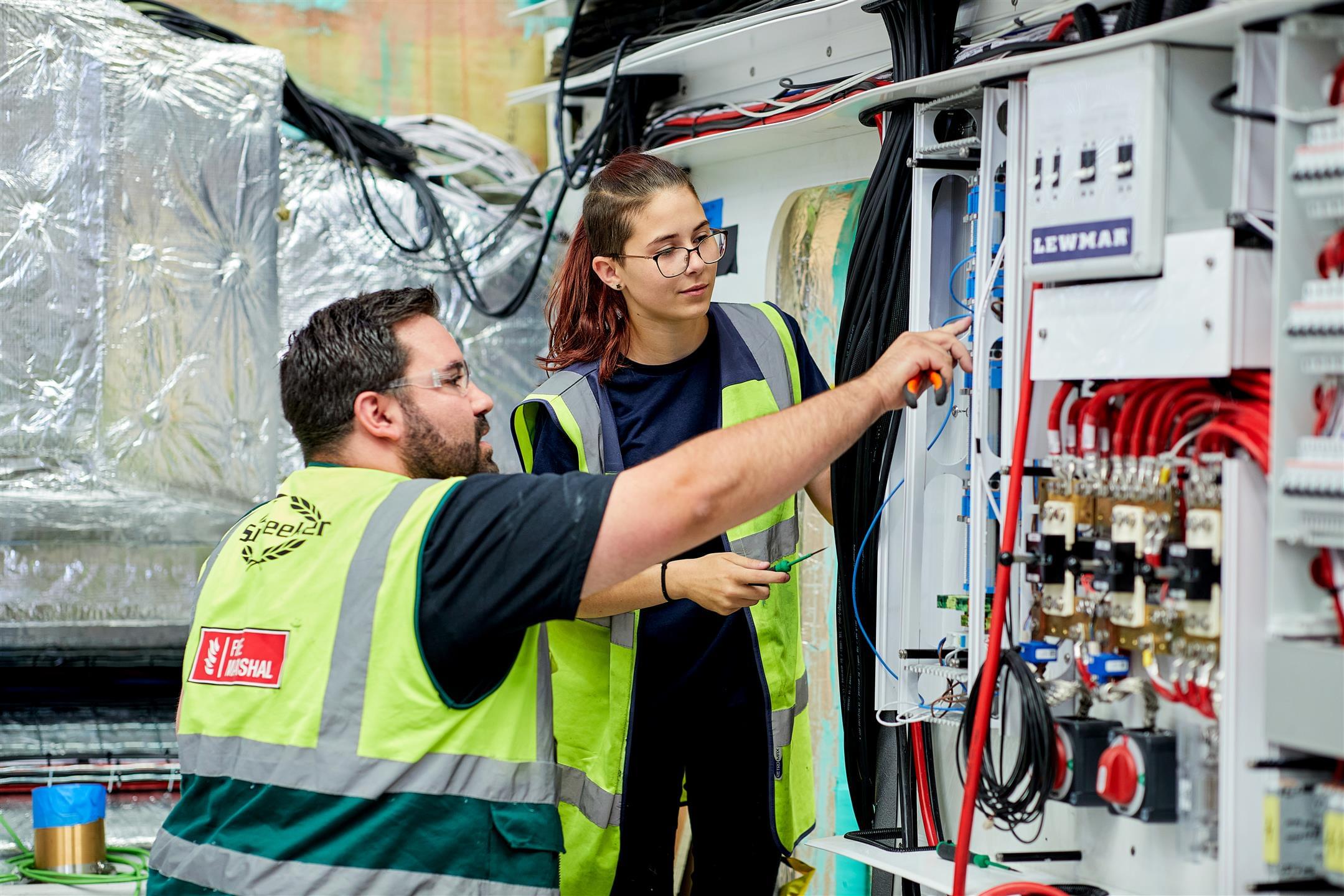 Sunseeker marine electrical engineer at work Sunseeker marine electrical engineer at work