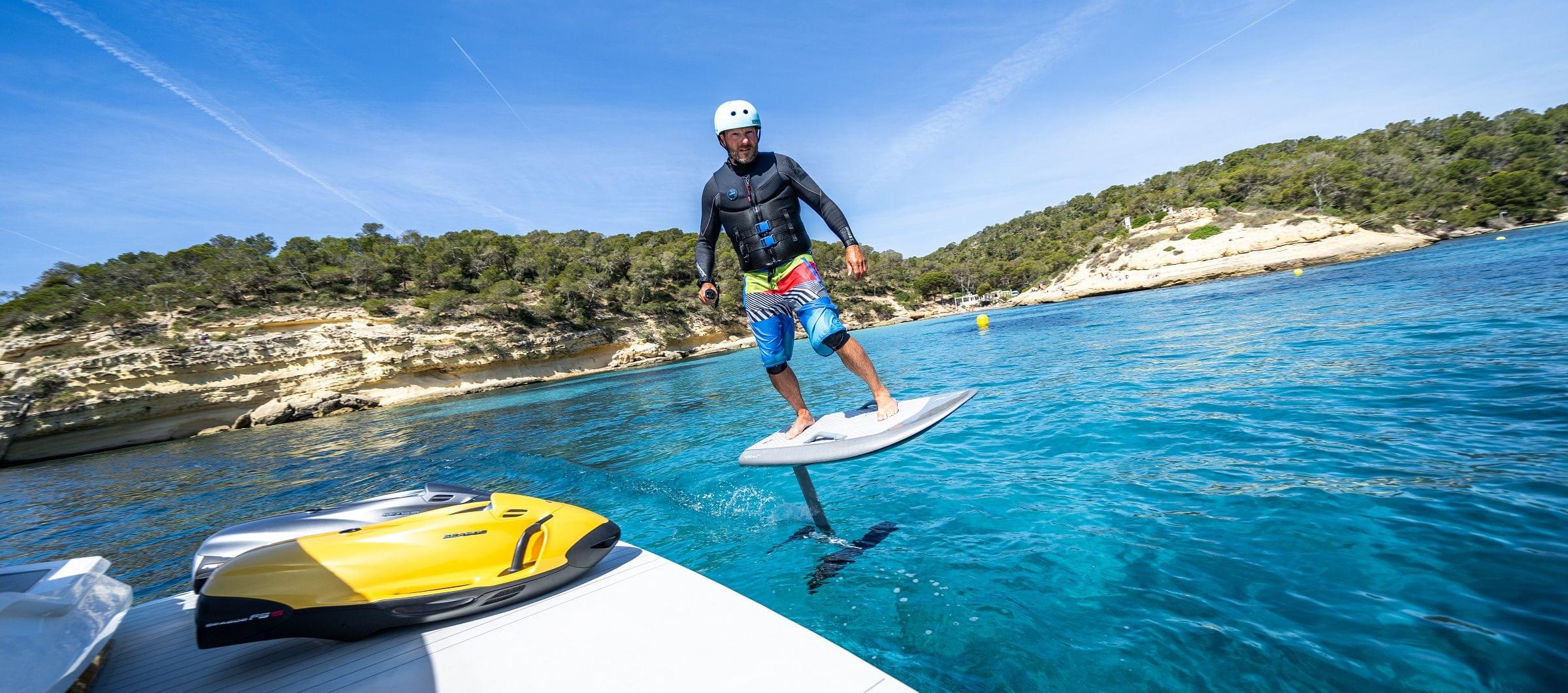 Fliteboard in the ocean Fliteboard in the ocean