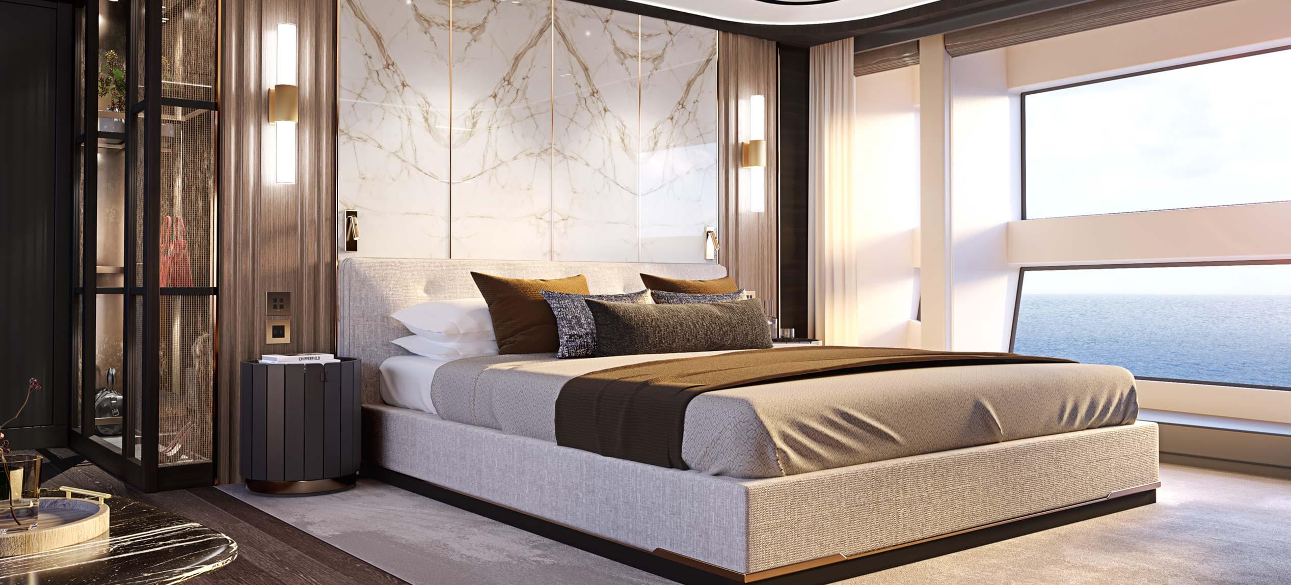 Sunseeker 120 Yacht owner's cabin Sunseeker 120 Yacht owner's cabin